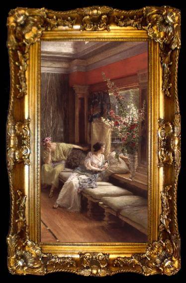 framed  Sir Lawrence Alma-Tadema,OM.RA,RWS Vain Courtship, ta009-2